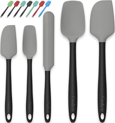 Coukre conjunto de espátulas de silicona 5 piezas gris, ideal para hornear