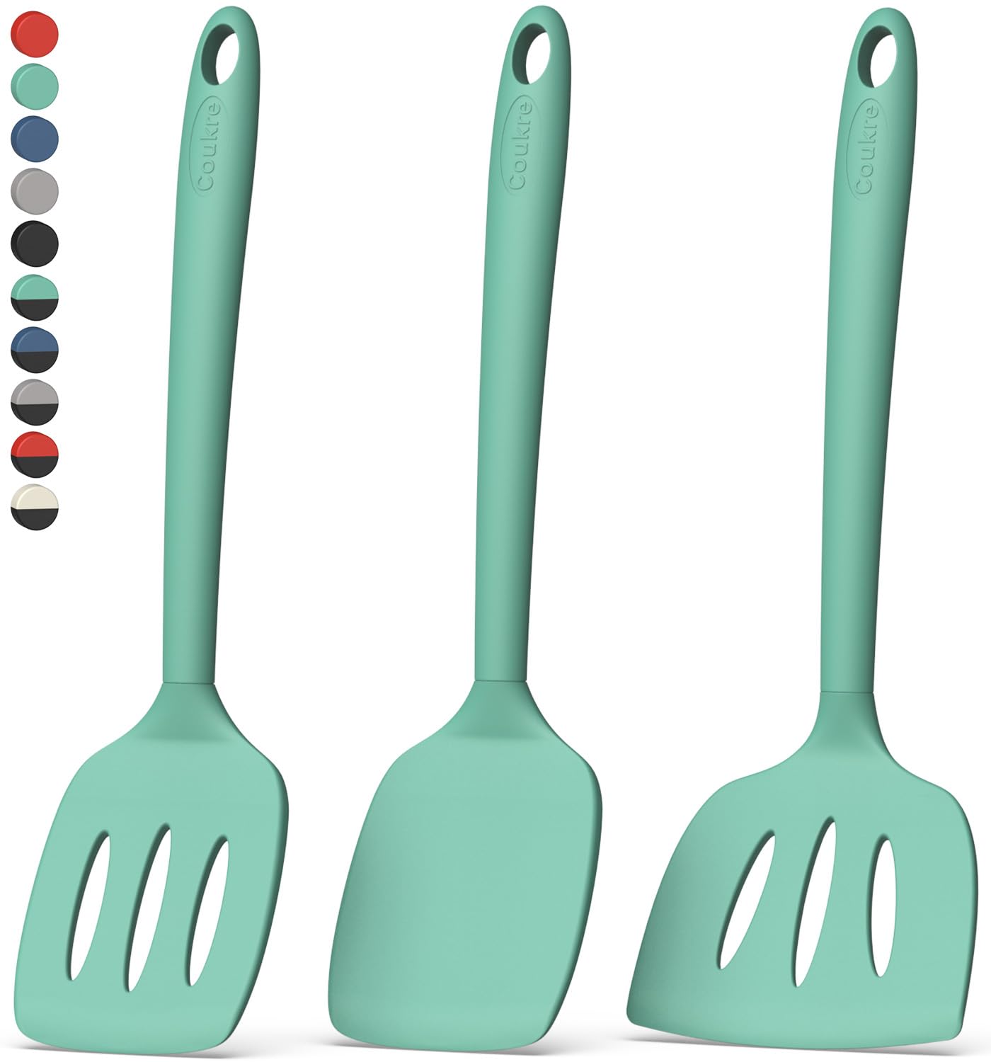 Coukre espátula de pescado grande para voltear filetes sin rayar sartenes antiadherentes.