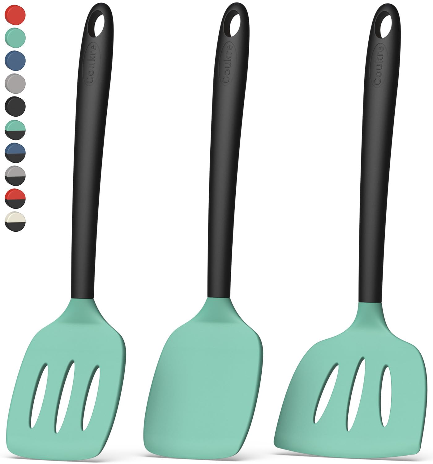 Coukre espátula para pescado grande de silicona: ideal para voltear pescado sin rayar.