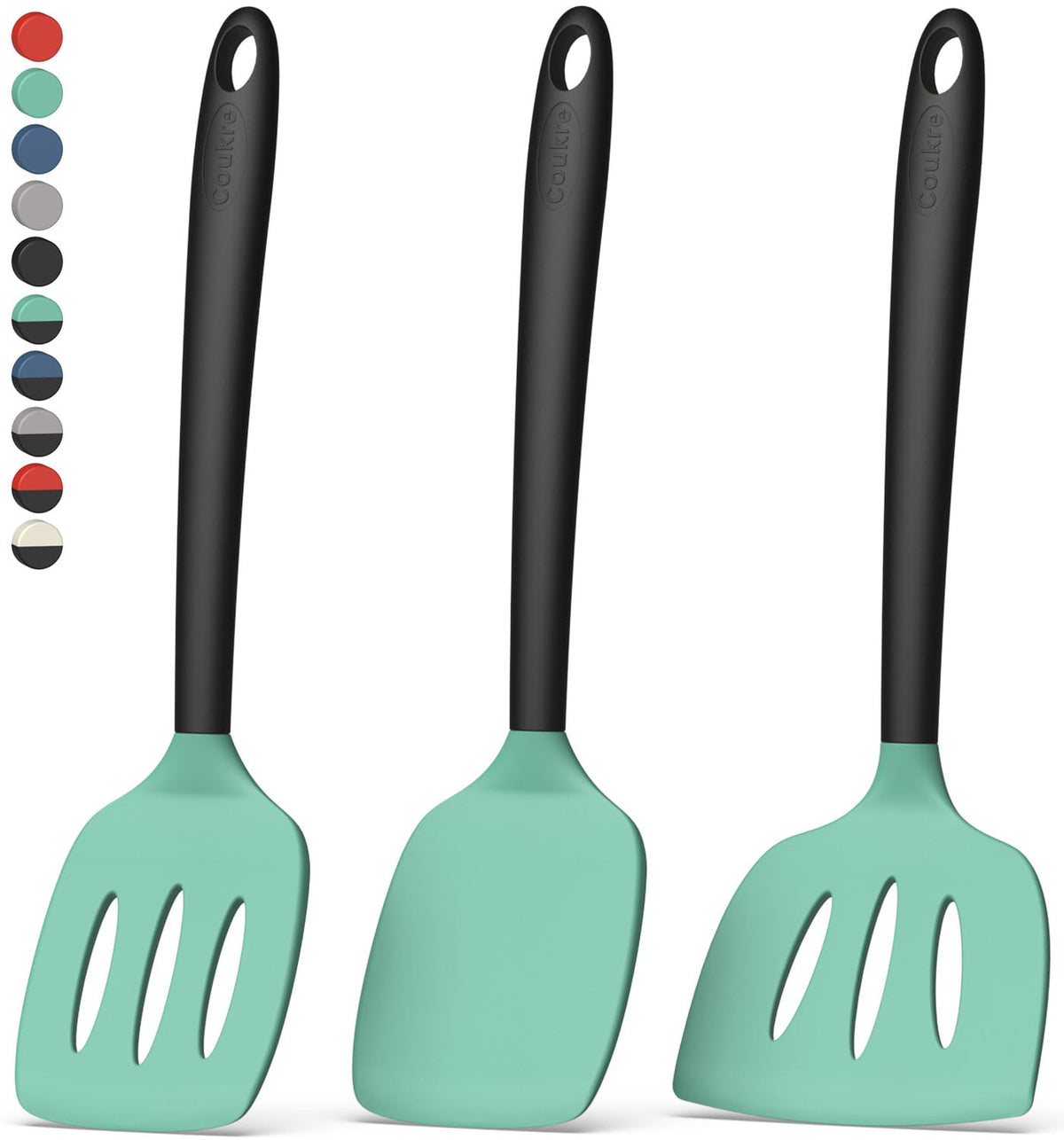 Coukre espátula para pescado grande de silicona: ideal para voltear pescado sin rayar.
