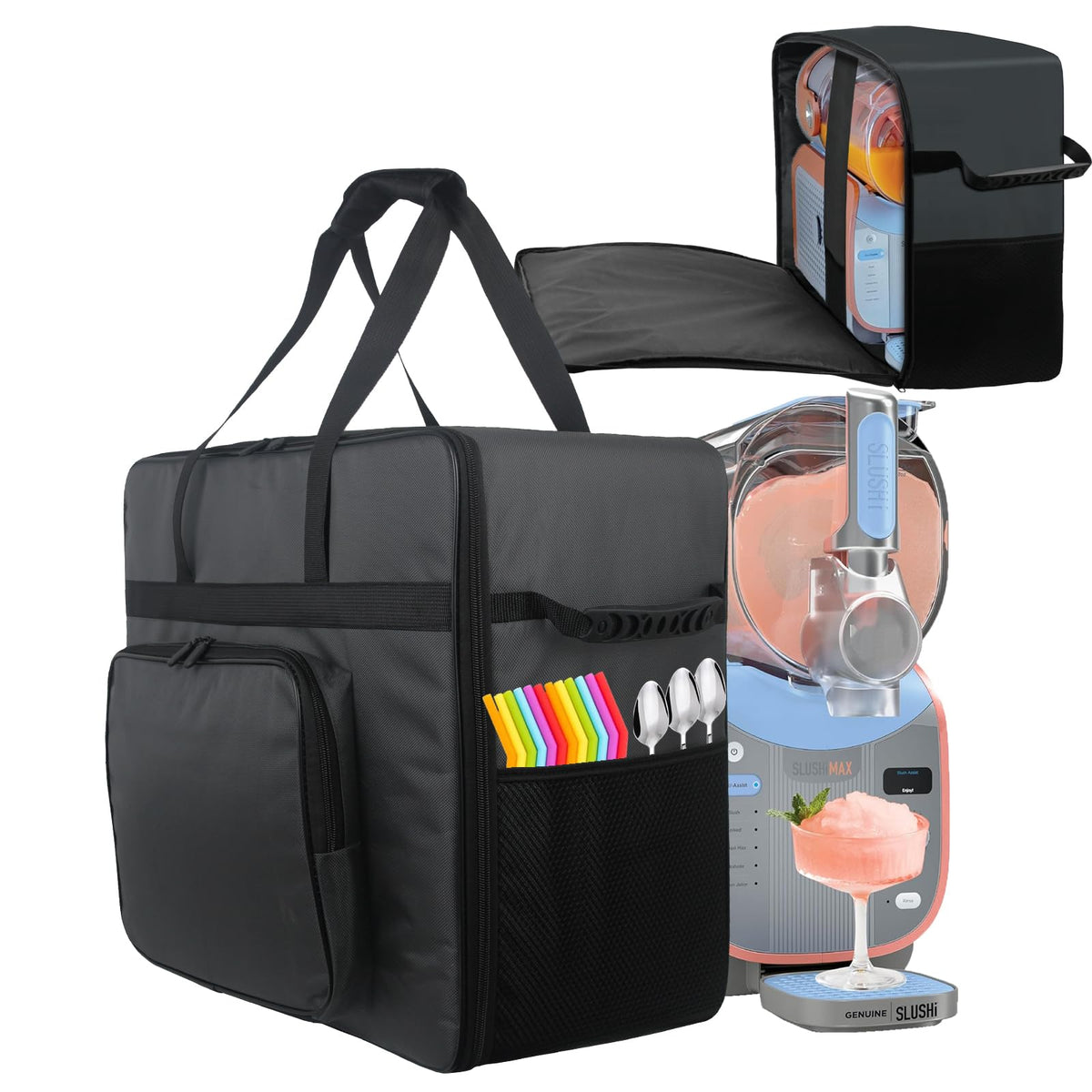 CouldyCasi bolsa transporte Ninja SLUSHi Max con apertura frontal para carga rápida.