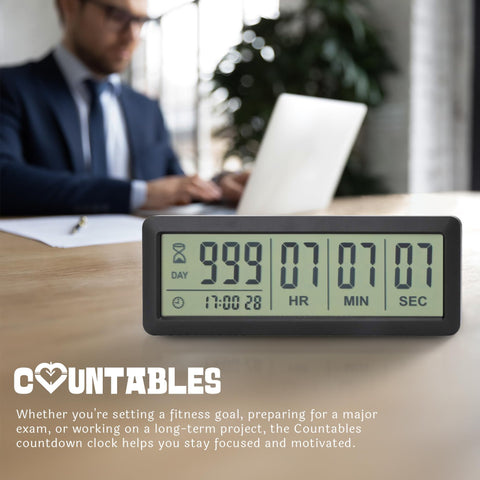 Countables reloj cuenta atrás, herramienta versátil para celebrar momentos especiales.