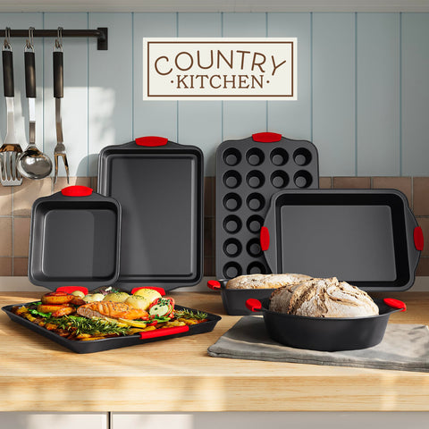 Country Kitchen bandejas hornear pequeñas antiadherentes, ideal para galletas.