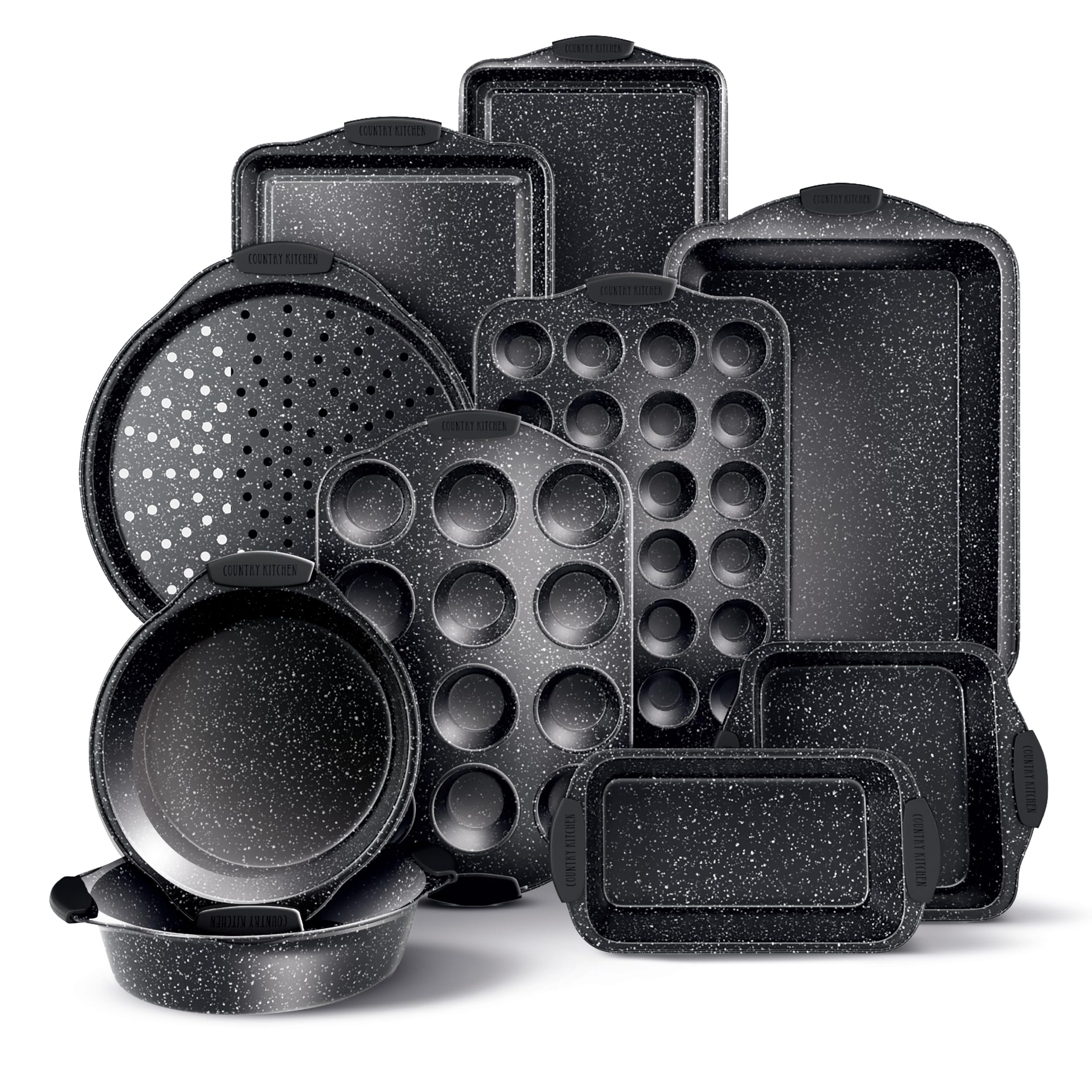 Country Kitchen-juego-horno-antiadherente-apilable: ahorro de espacio en la cocina.