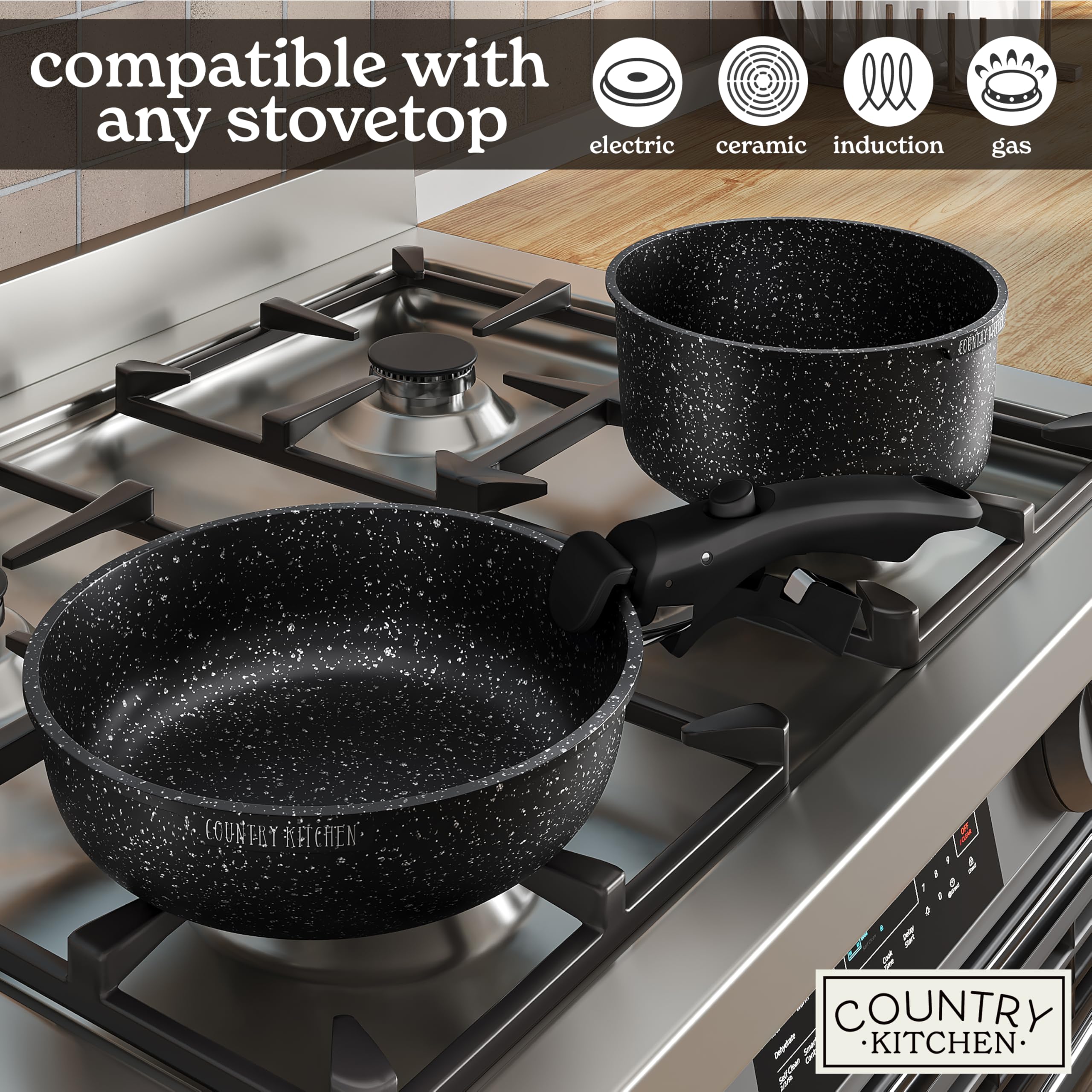 Country Kitchen Limpieza fácil para un cuidado rápido y conveniente.