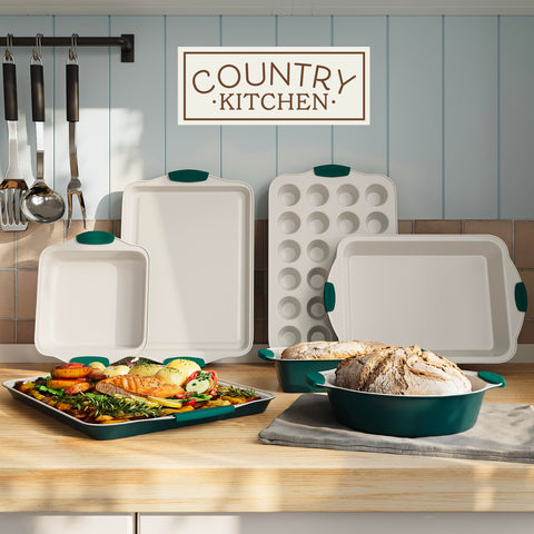 Country Kitchen mango de silicona seguro facilita mover las bandejas