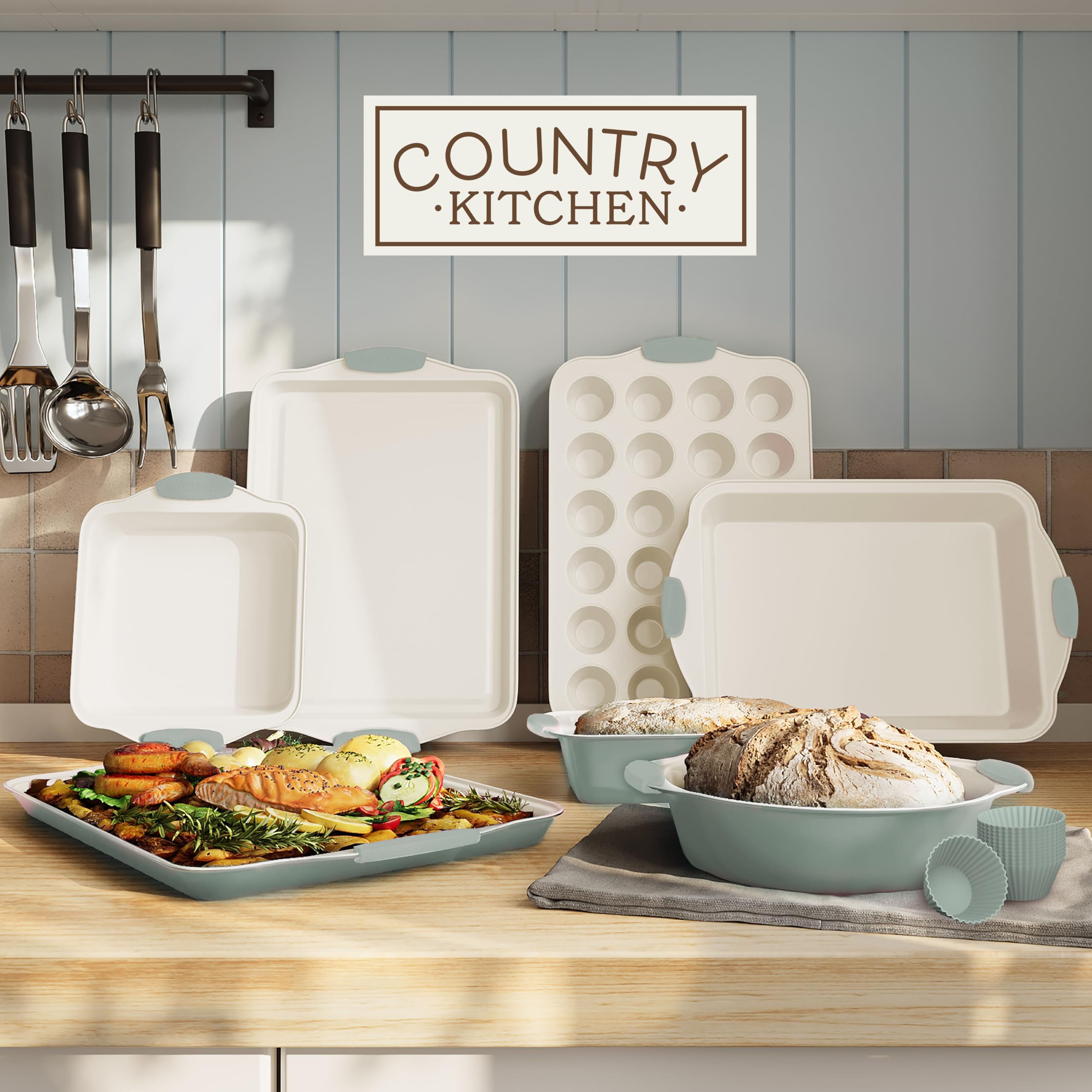 Country Kitchen moldes magdalenas silicona, desmoldeo fácil y limpieza simple.
