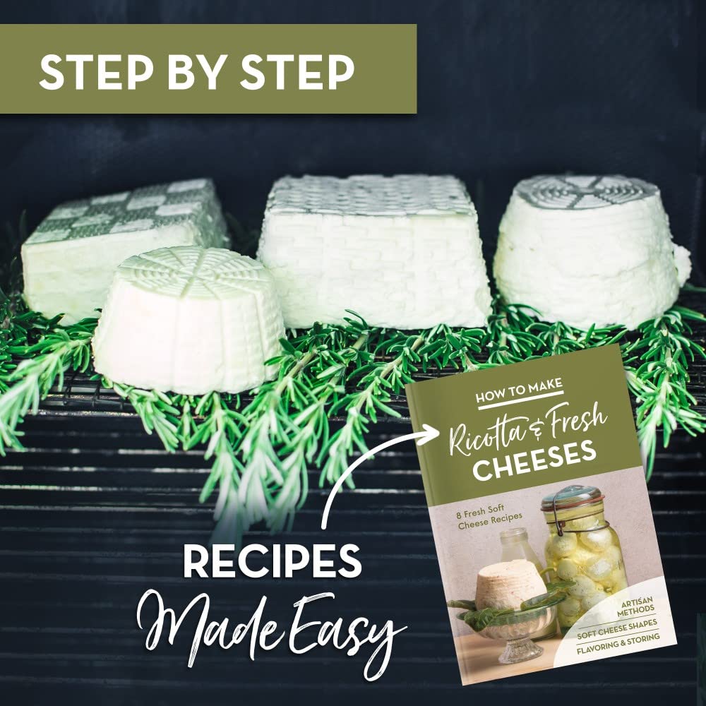Country Trading Co. Conjunto para elaboración de quesos – libro de recetas para quesos rápidos y fáciles.