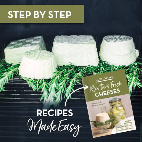 Country Trading Co. Conjunto para elaboración de quesos – libro de recetas para quesos rápidos y fáciles.
