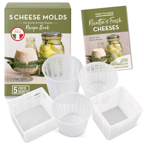 Country Trading Co. Conjunto para elaboración de quesos – moldes cuadrados para quesos con formas atractivas.