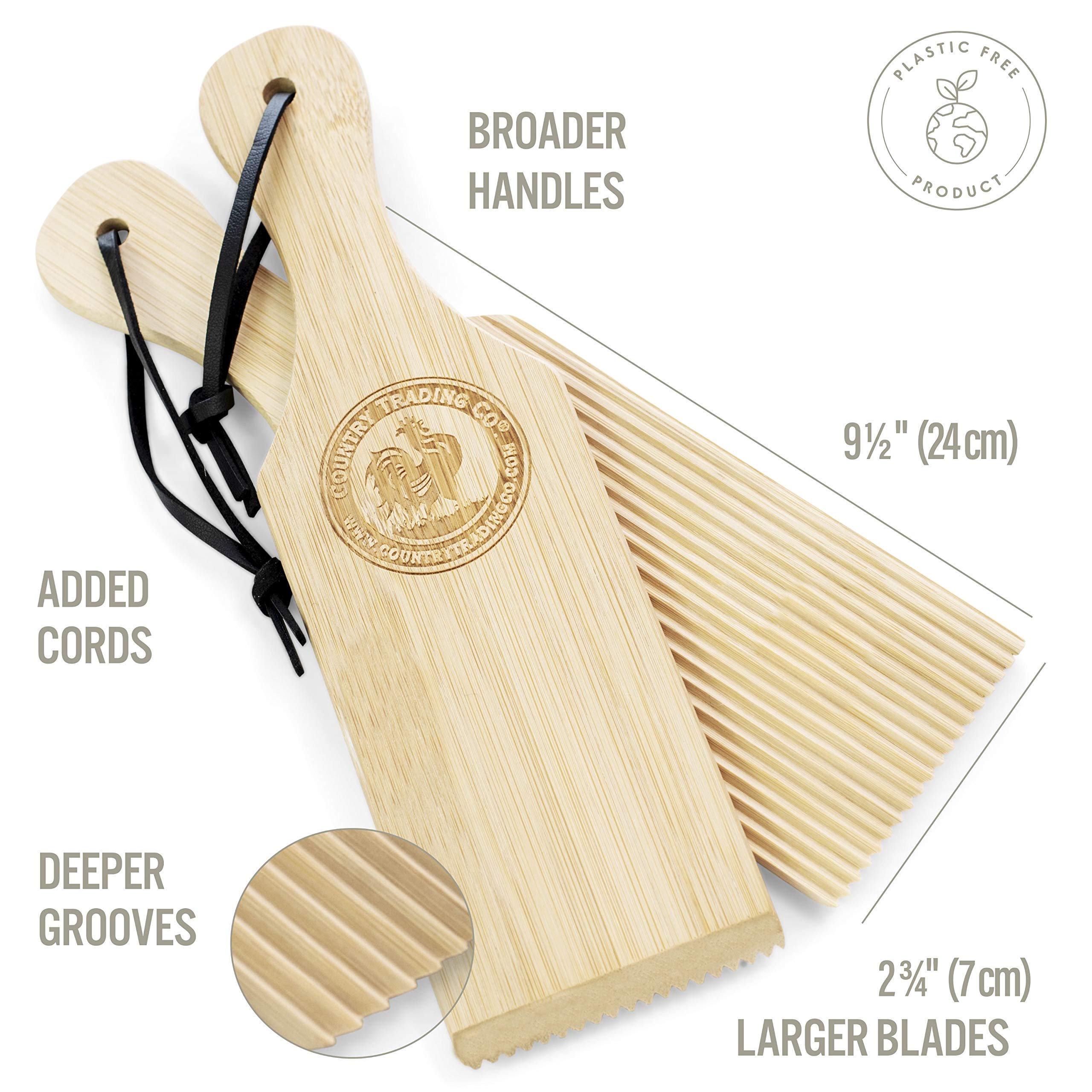 Country Trading Co. pala mantequilla de madera con mango ancho para porciones fáciles