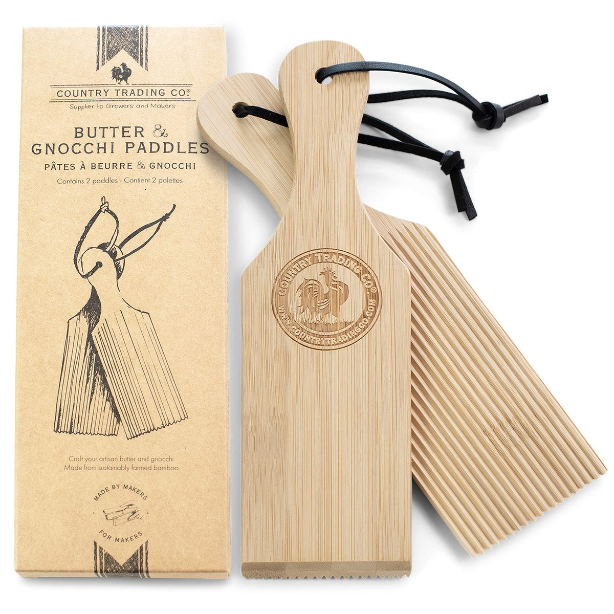 Country Trading Co. tabla de gnocchi con ranuras profundas para salsa