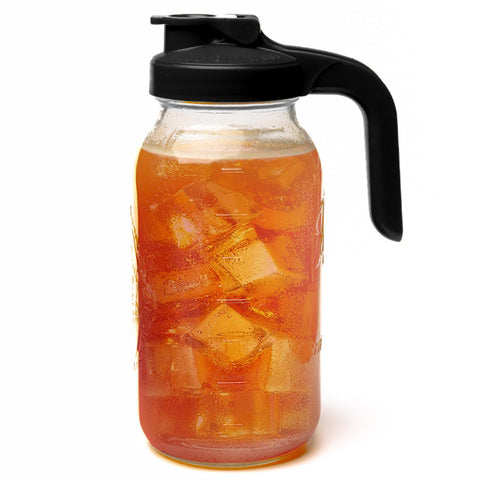 County Line Kitchen jarra mason vidrio boca-ancha 2 cuartos para verter con control.
