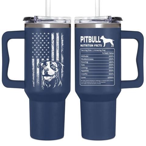 Vaso Pitbull de Couple Fox 40oz con asa, ideal para llevar bebidas.