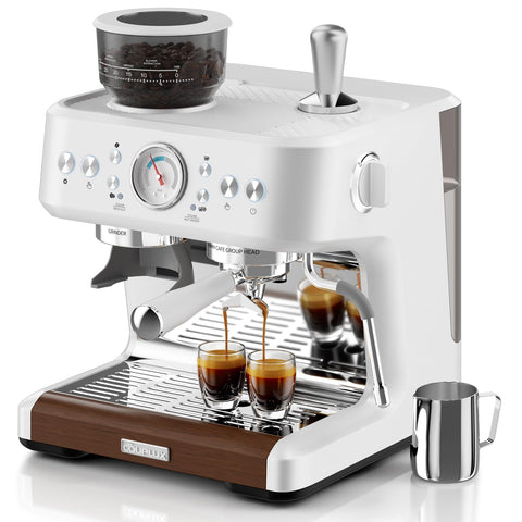 COUPLUX máquina espresso frontal en acero, perfecta para casa