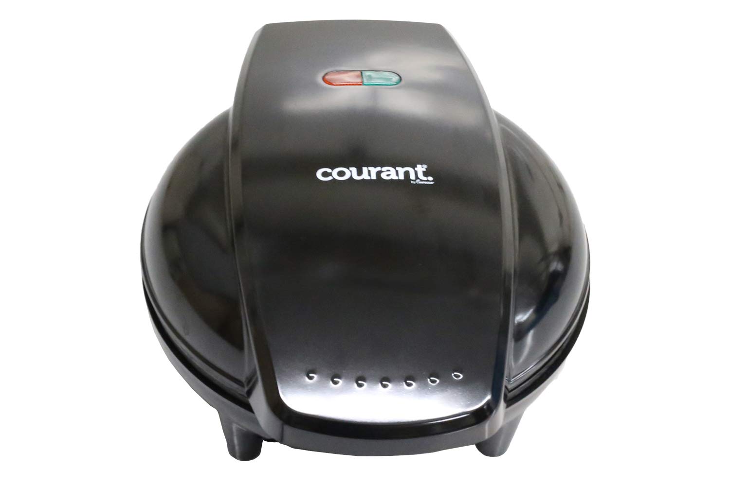 Courant máquina mini de donas cuenta con luces indicadoras cuando está lista.