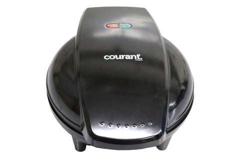 Courant máquina mini de donas cuenta con luces indicadoras cuando está lista.