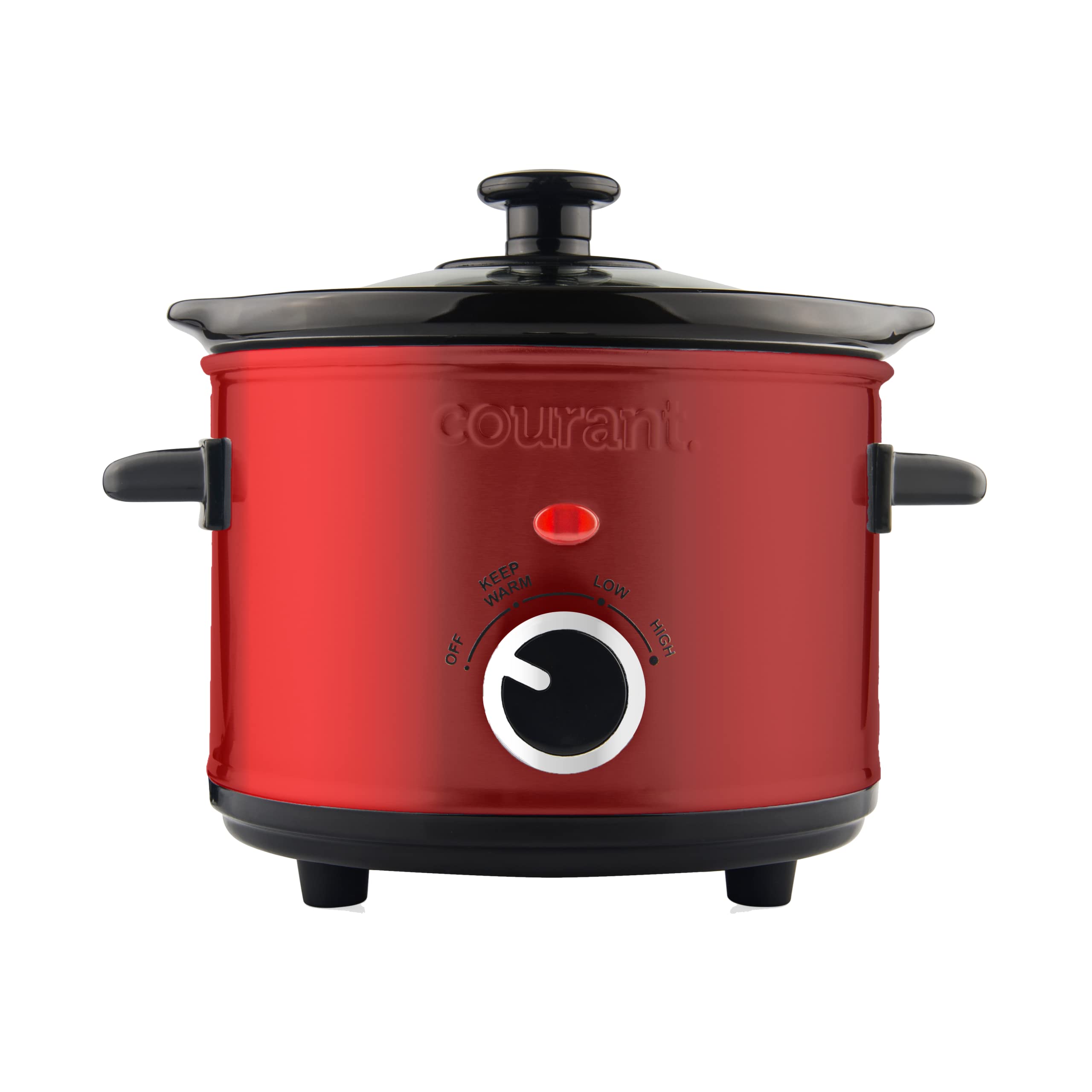 Courant olla cocción lenta 1,6 qt con cerámica removible, fácil de limpiar.