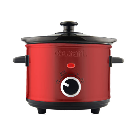 Courant olla cocción lenta 1,6 qt con cerámica removible, fácil de limpiar.