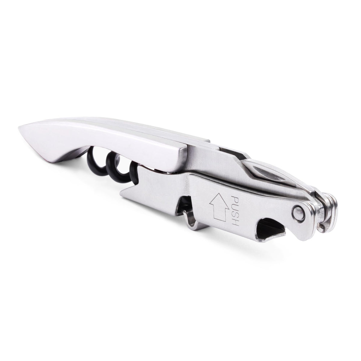 Coutale Sommelier Pocket Prestige abrebotellas en acero inoxidable con doble palanca para uso diario.