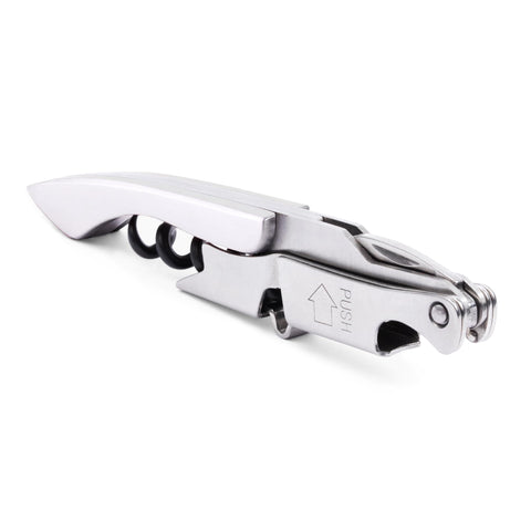 Coutale Sommelier Pocket Prestige abrebotellas en acero inoxidable con doble palanca para uso diario.