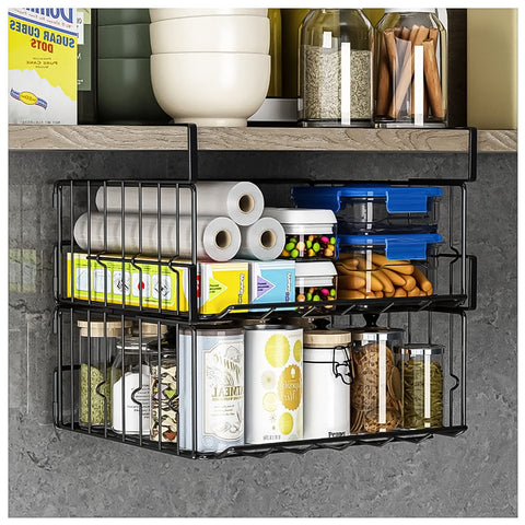 Couwilson cestas bajo estante 2pack para optimizar espacio en la cocina.