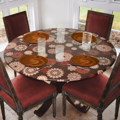 Covers For The Home, cubierta de mesa ovalada con respaldo de franela para suavidad.
