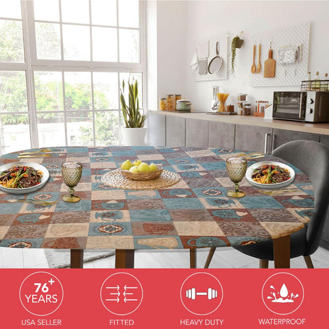 Funda de lujo Covers For The Home con Patrón Café Global para mesa, ajuste perfecto.
