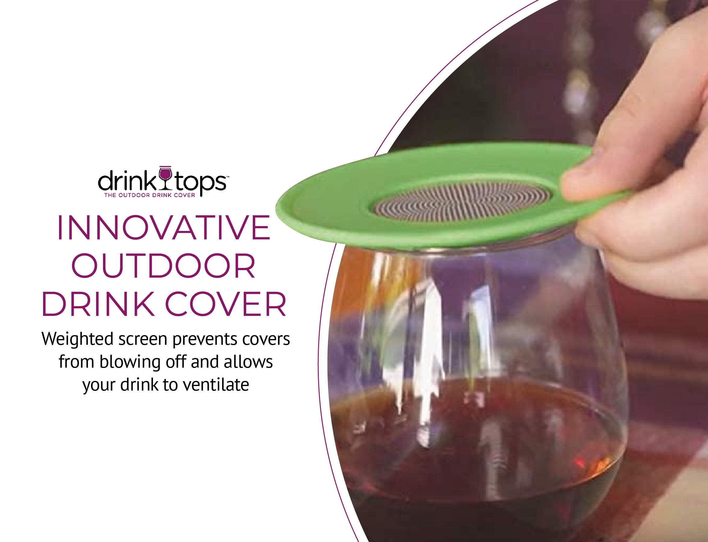 Coverware tapa silicona para vaso, protege la bebida en eventos al aire libre.