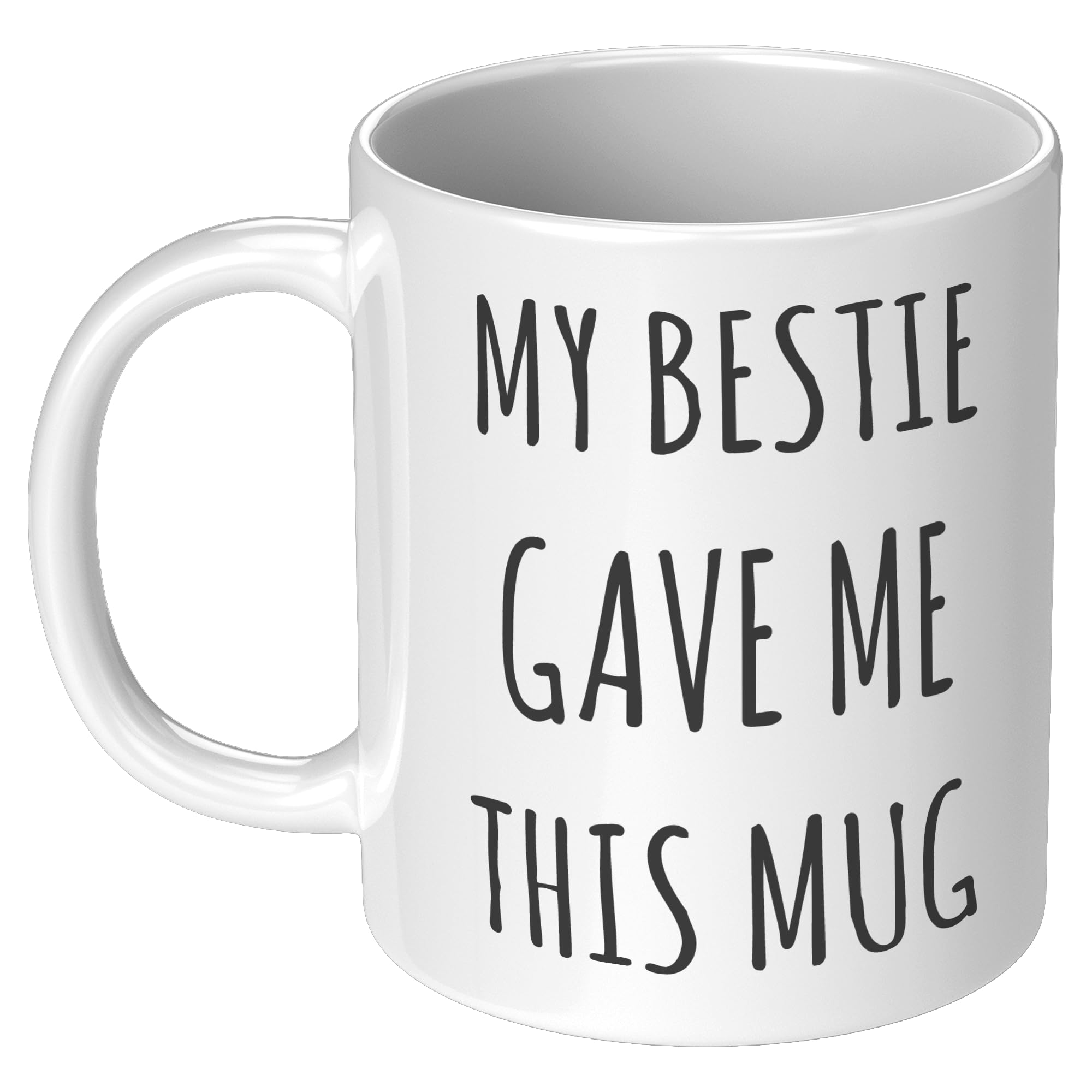 Coveted Goods Taza de cerámica blanca, mensaje cariñoso para reunir a las amigas.