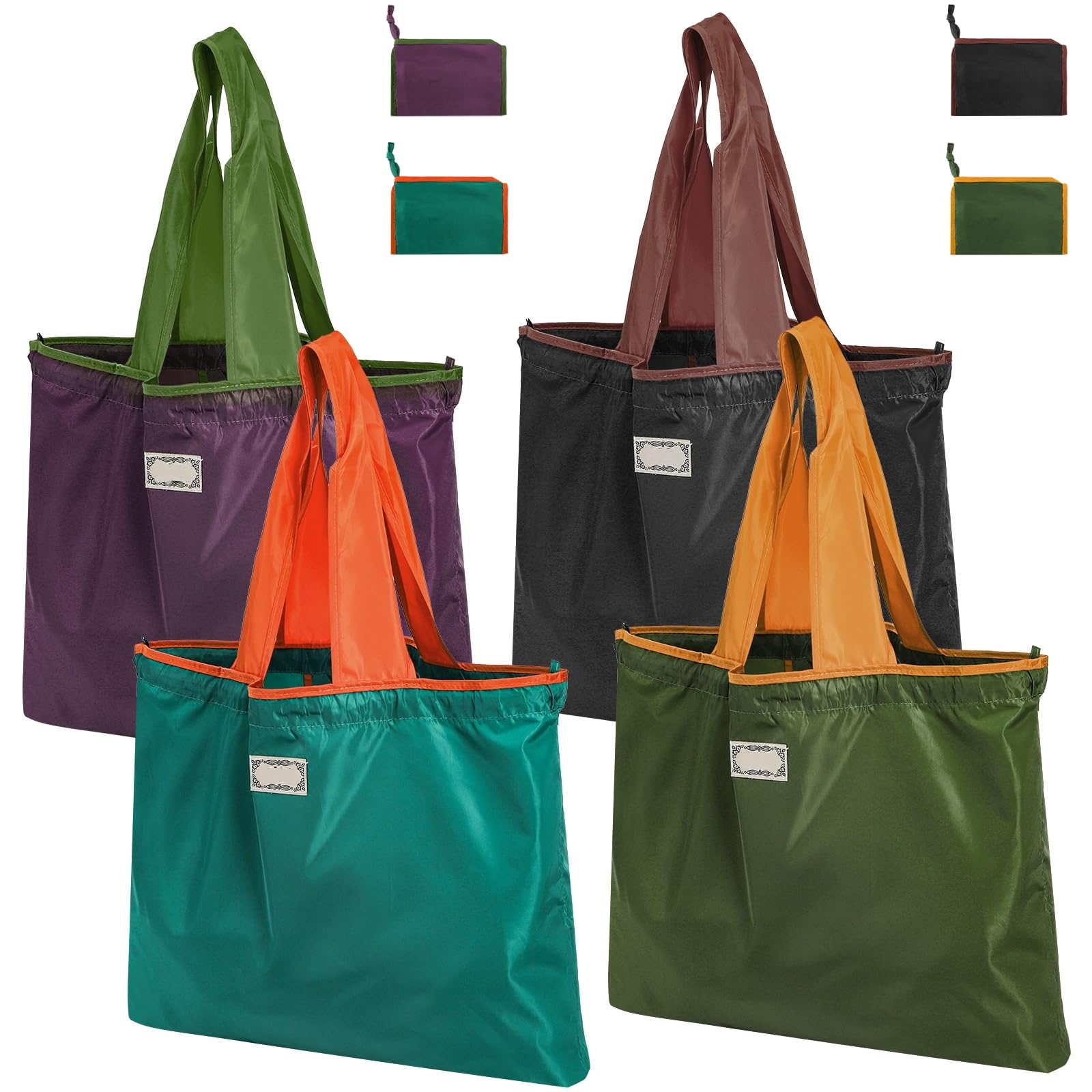 Covzoe bolsas de compras 4-pack plegables para guardarlas fácilmente y reducir desechos.