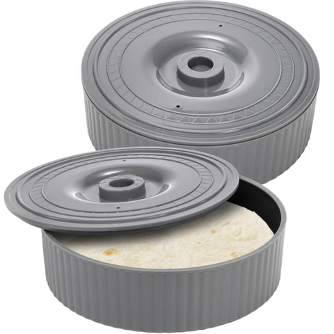 Covzoe dos porta-tortillas con tapa para mantener tortillas calientes.