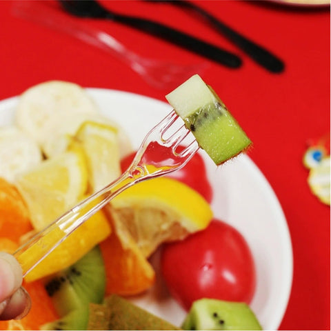 Covzoe mini tenedores para catering claros, útiles en eventos y celebraciones