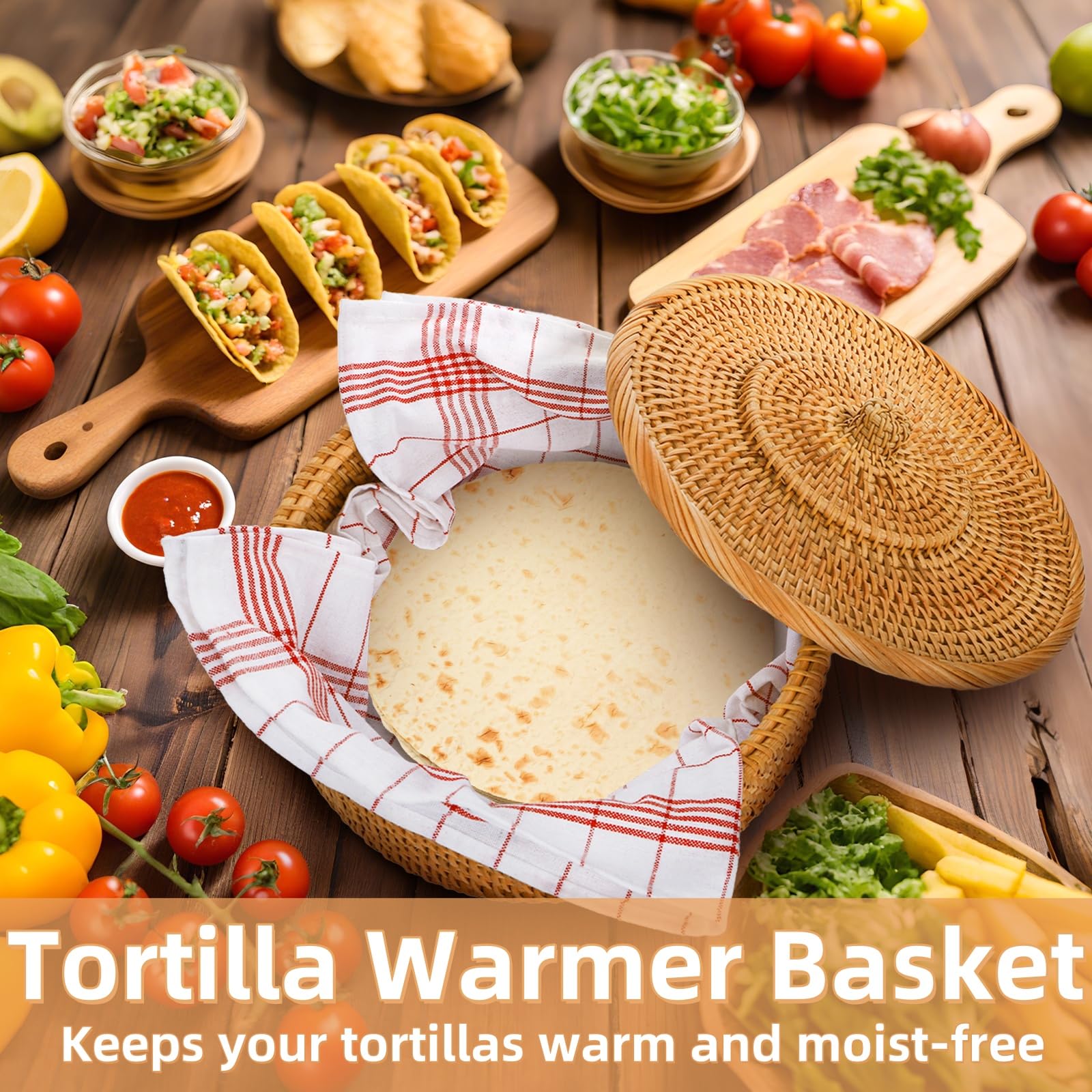 Covzoe uso versátil para tortillas wraps y panqueques en mesa