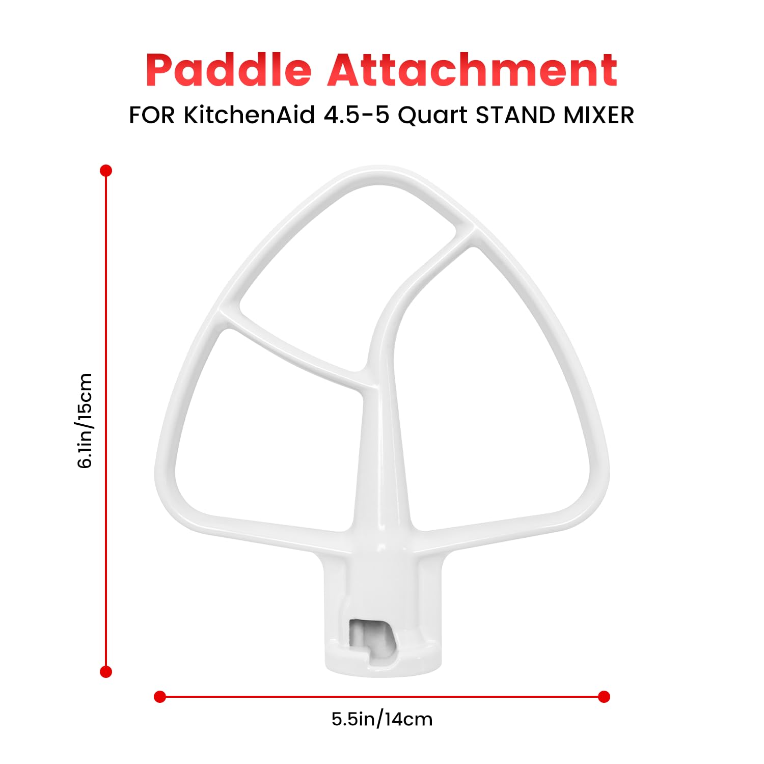 Cowbright K45B batidor plano recubierto para KitchenAid, reduce adherencia durante la mezcla