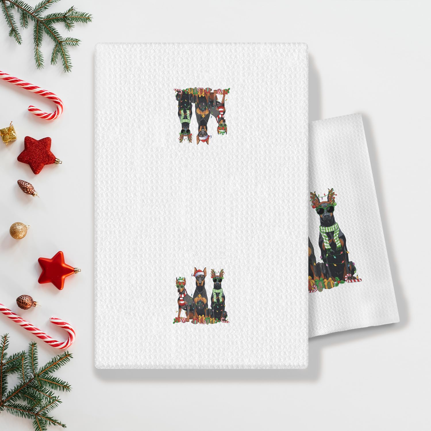 Toalla de baño COWEB con doberman, decoración festiva para el baño.