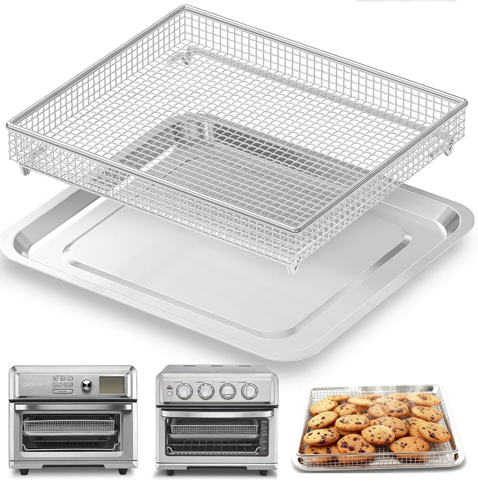 Cowherding bandeja para freidora de aire Cuisinart, ajuste perfecto 12,4 x 11 pulgadas