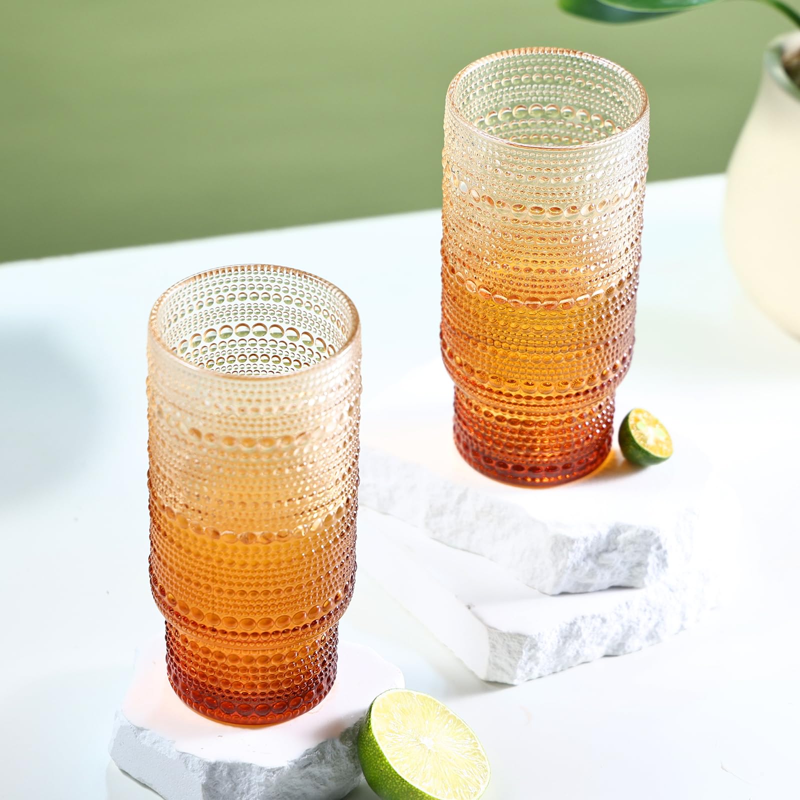Vaso Cowjut morado con textura degradada, para cócteles