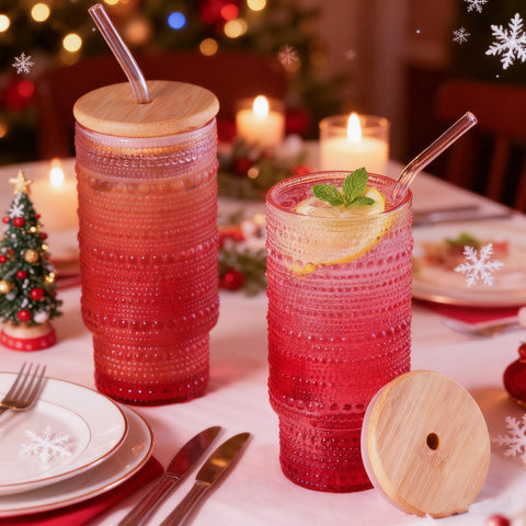 Cowjut pajillas de cristal reutilizables para bebidas