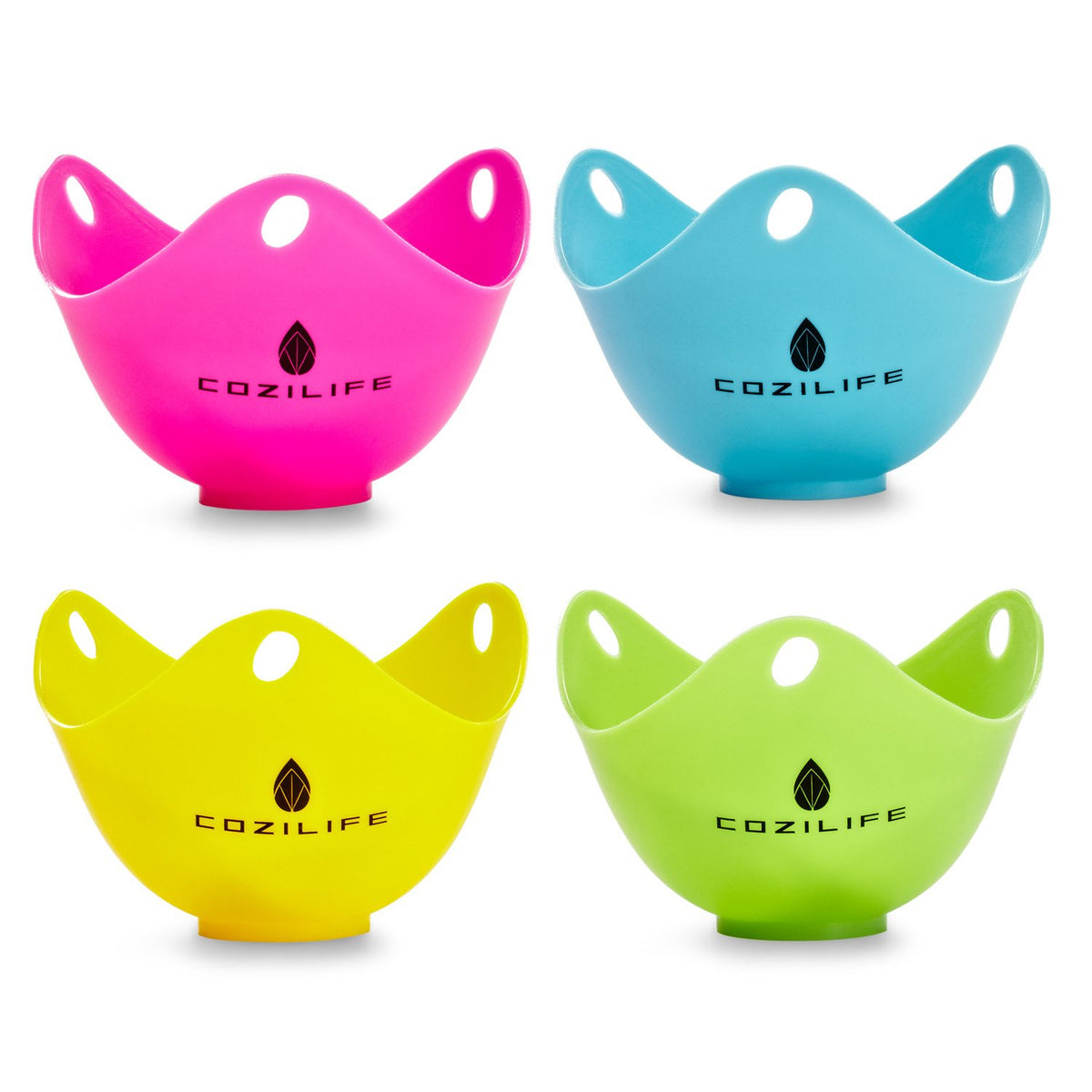 COZILIFE pochadores de silicona en 4 colores para pochar huevos de forma uniforme.