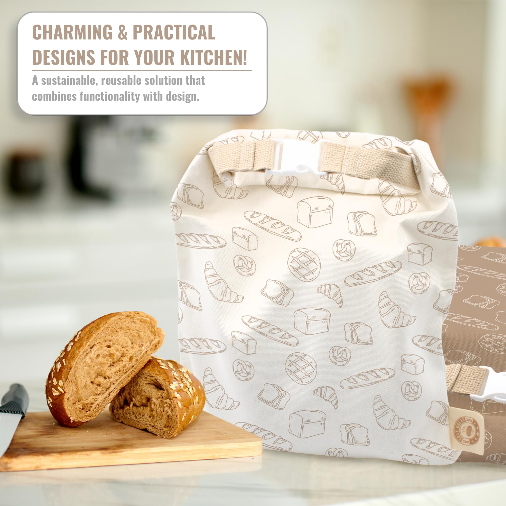 Bolsas Cozy Bread aptas para congelador, conservan sabor.