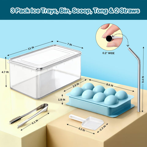Cozy Kitchen Essentials: bolas de hielo redondas de 8 por bandeja, enfriando sin diluir