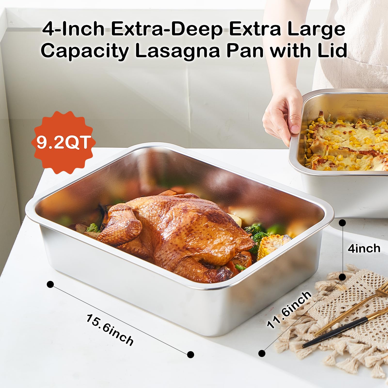 CozyState interior 10.4 por 14.3 pulgadas, apta para recetas familiares en horno