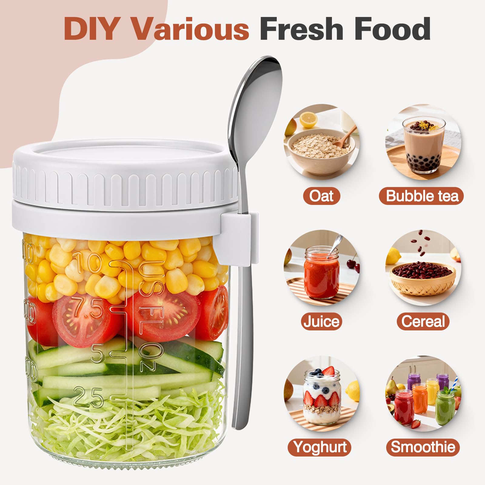 Cozyverge almacenamiento para cereal, yogur y meriendas