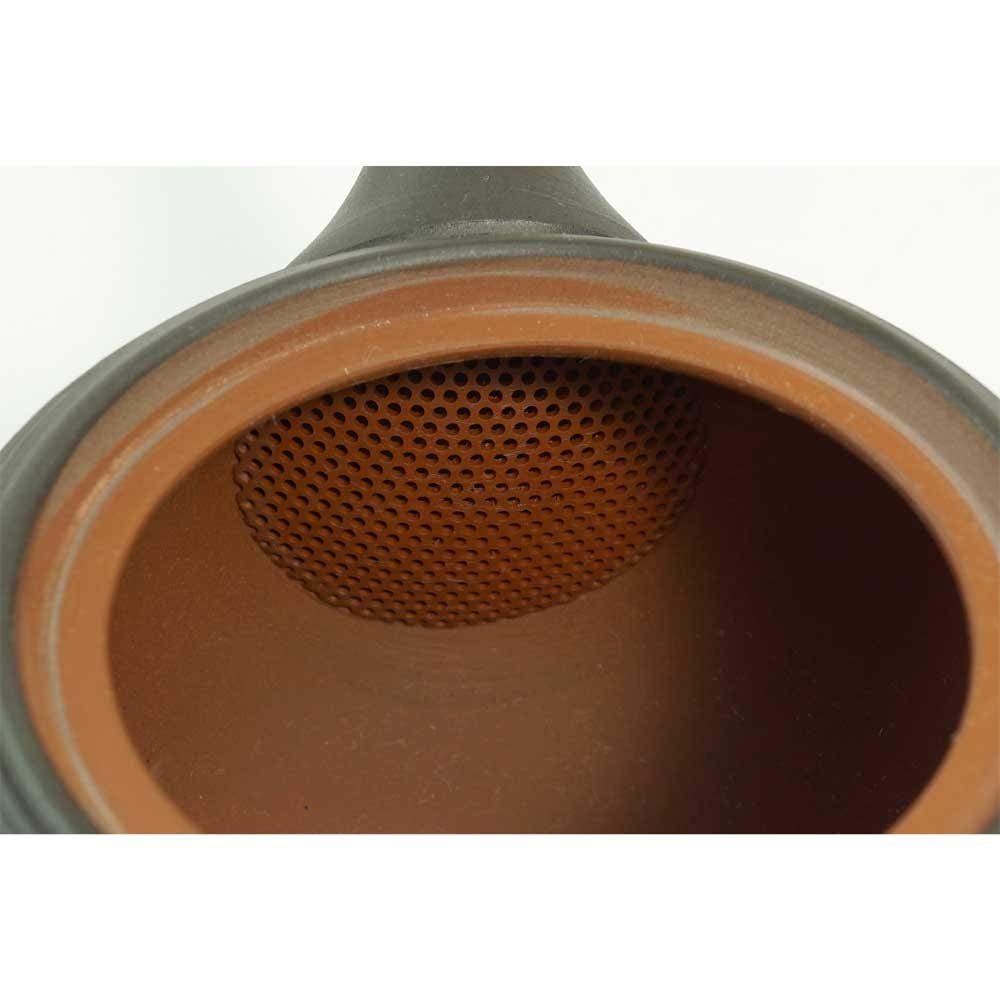 CPWGSM Kyusu Tokoname, filtro de arcilla incorporado mantiene las hojas fuera de la taza.