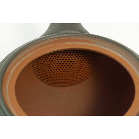 CPWGSM Kyusu Tokoname, filtro de arcilla incorporado mantiene las hojas fuera de la taza.