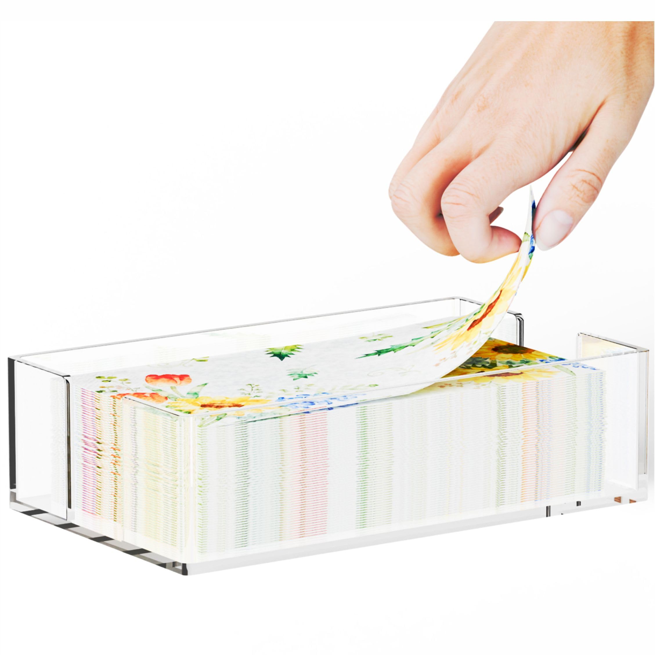cq acrylic porta-servilletas frontal, diseño contemporáneo para mesas limpias