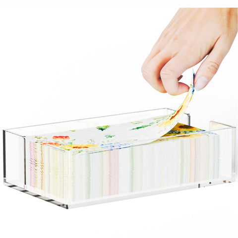 cq acrylic porta-servilletas frontal, diseño contemporáneo para mesas limpias