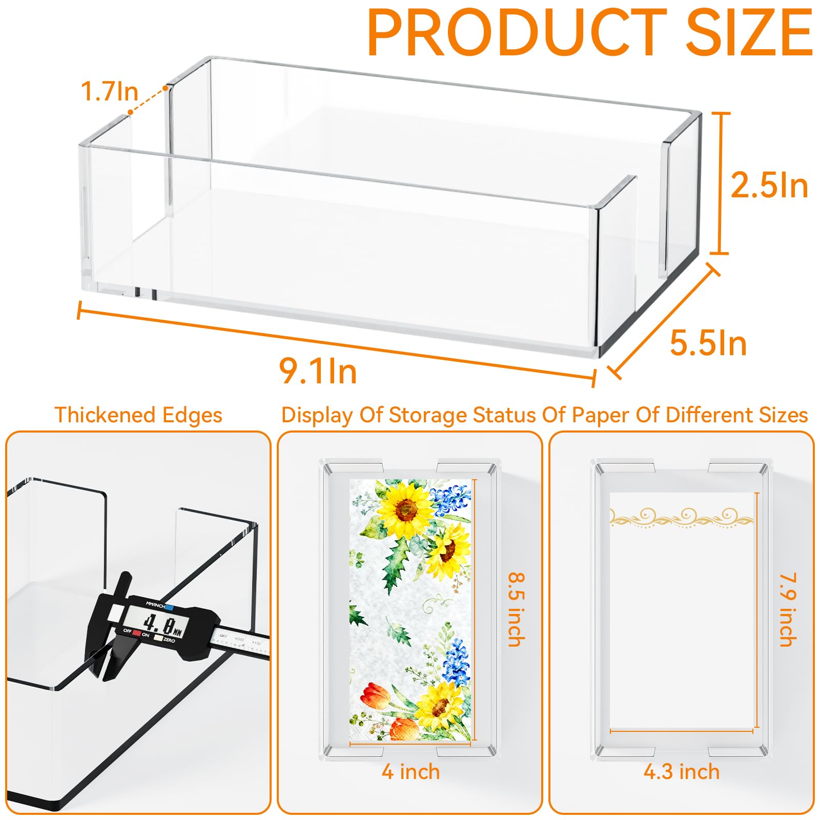 cq acrylic porta-servilletas estilo moderno que combina con cualquier ambiente