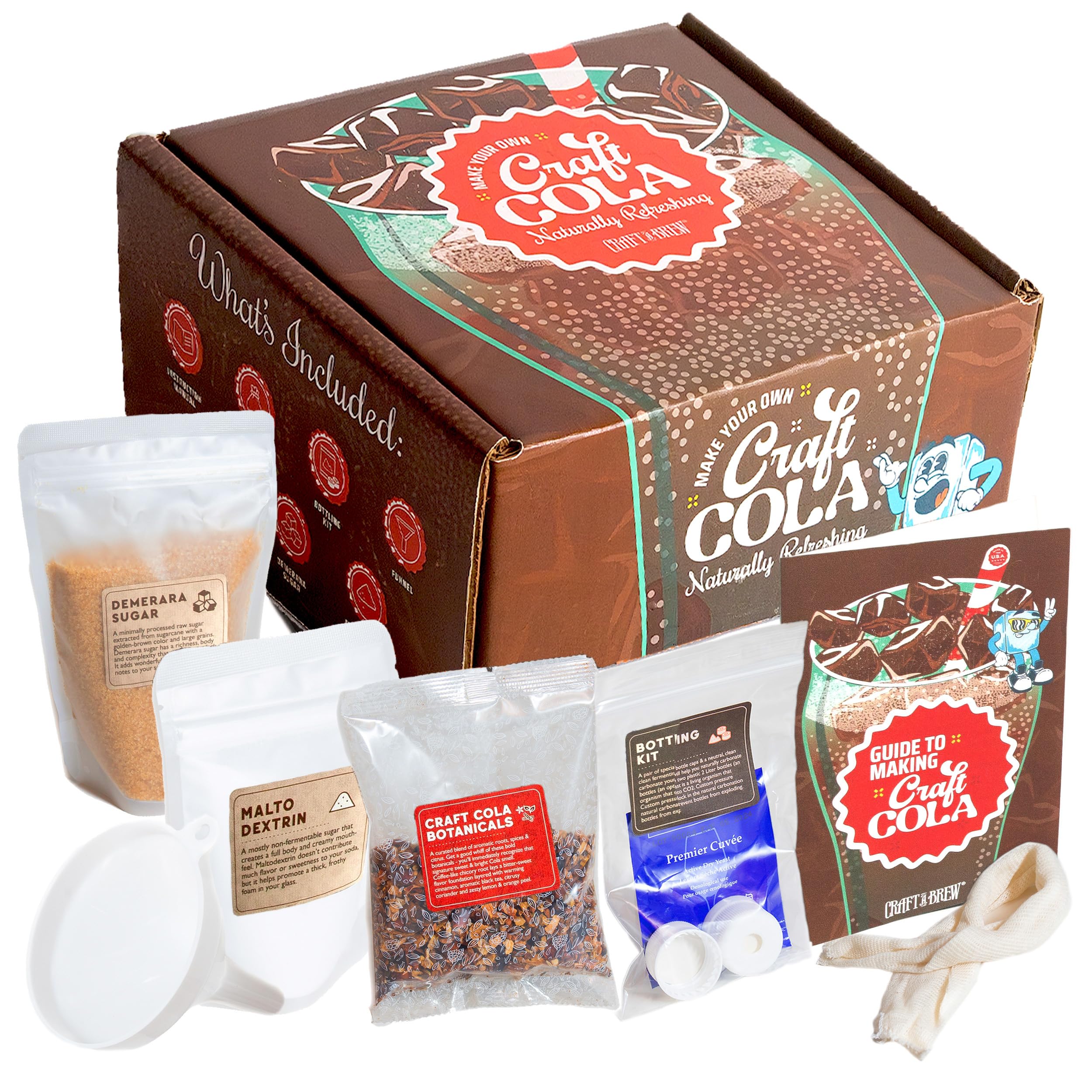 Craft A Brew: kit-cola-ingredientes — ingredientes naturales para una soda artesanal de 4 litros